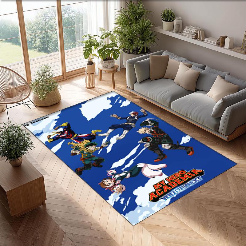 Soft Crystal Velvet Floor Rug,My Hero Academia Anti Slip Decorative Carpet, Plush Area Mat For Indoor Home Decoration