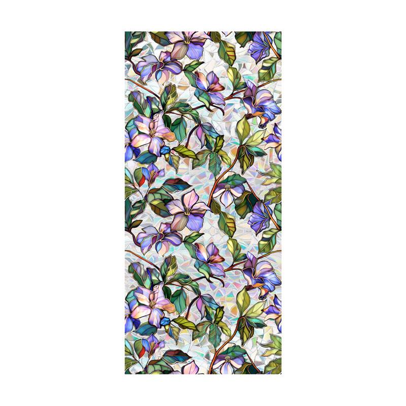 1Roll Electrostatic 43*100cm Glass Stickers Window PVC Flower Pattern Home Decor