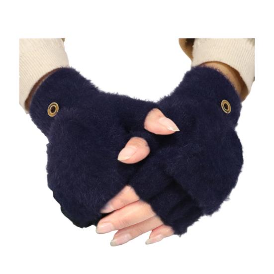 1 пара женских митенок, теплые, толстые, зимние, трансформирующиеся