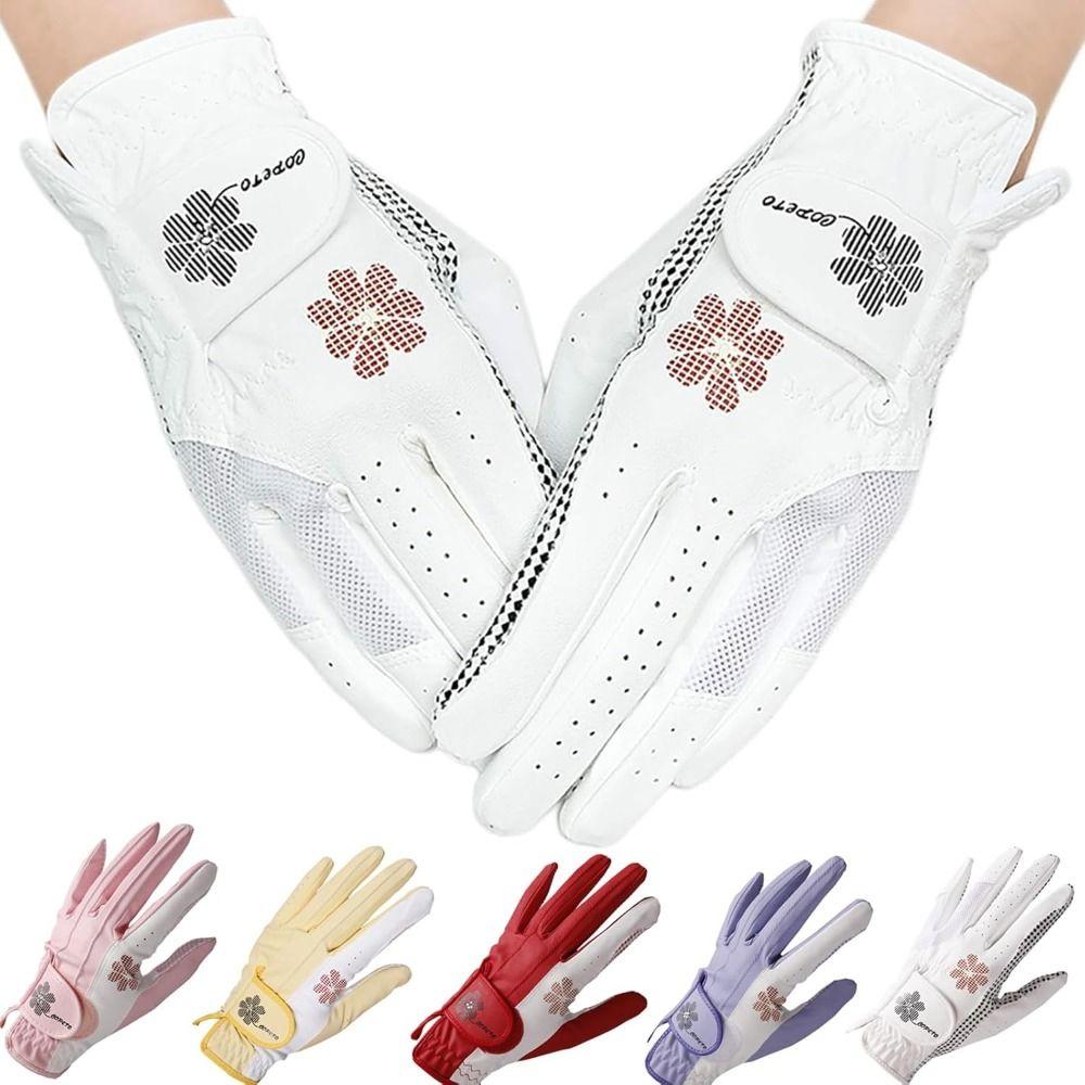 A Pair Breathable Women’s Golf Glove Anti-slip Golf Accessories Ladies Golf Gloves Gift for Golfers