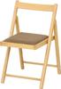 Fuji Boeki Folding Chair with Seat Cushion, Natural Wood, Lightweight, Fully Assembled, 43cm Wide X 53cm Deep X 70cm High, Natural Milan, 10881