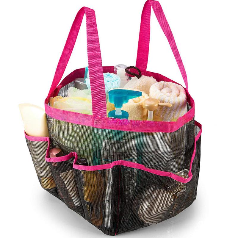 Подвесная сетчатая душевая кабина, переносная сумка-тоут для душа с 8 карманами, большая вместимость, быстросохнущий душ