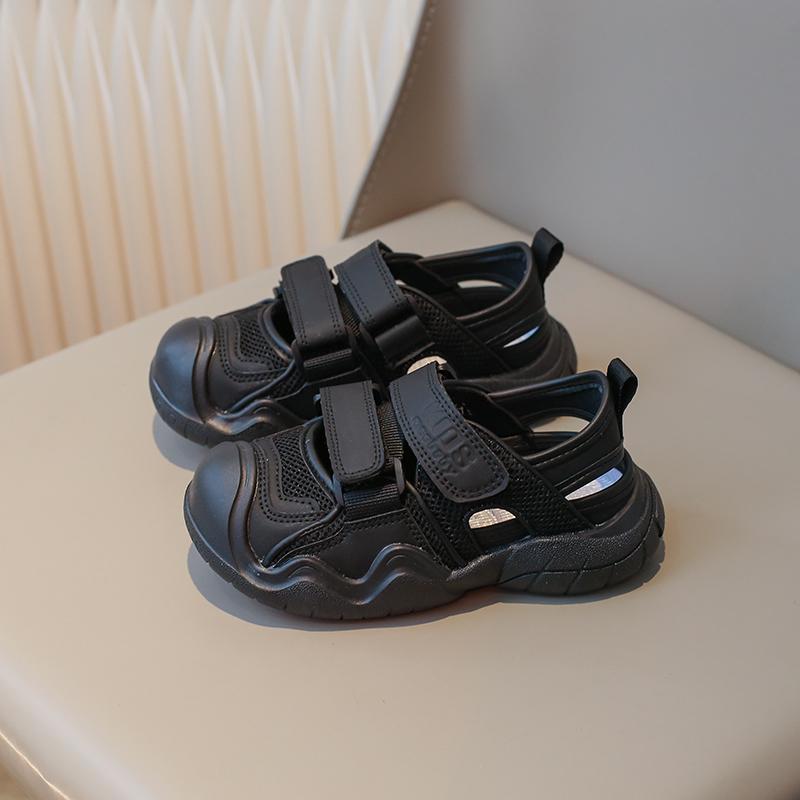 Детские спортивные сандалии, детские сандалии с полыми носками, противоскользящая мягкая подошва, модная летняя пляжная обувь для мальчиков и девочек, размер 27-36