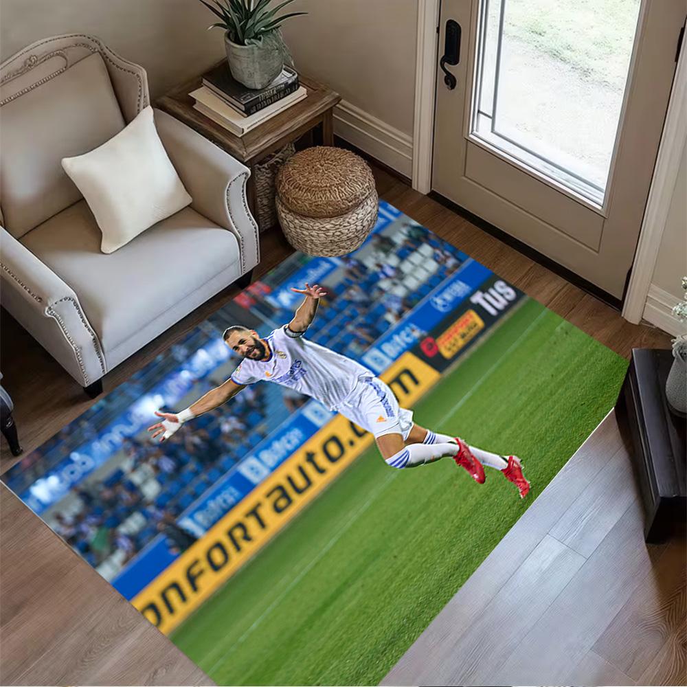 Football Player Goal Area Rug Suitable for Kitchen Dining Room Balcony Foyer Antislip Carpet Decorate Offices Perfect Gift for Friends & Family