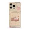 Korean Style Bear Cake Card Bag Suitable for Apple 15promax Mobile Phone Case IPhone 14 Transparent Full Package