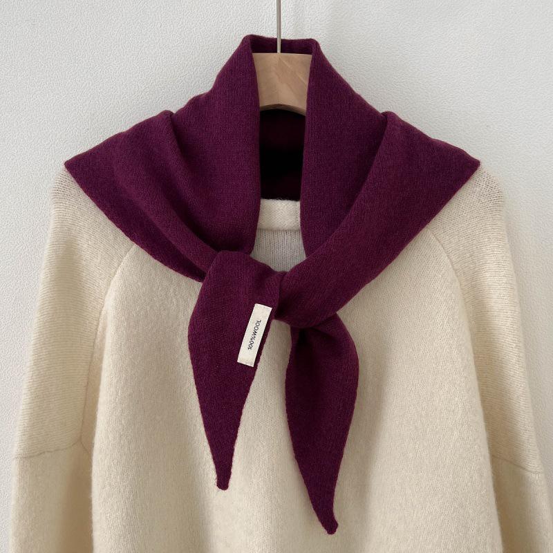 Premium Australian Wool Women's Spring Scarf - Solid Color Cashmere Triangle Shawl & Neck Warmer