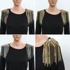 Shoulder Epaulet Long Tassels Metal Sequins Rhinestone DIY Elegant Men Women Shoulder Board Badge Brooch Business Suit Accessories