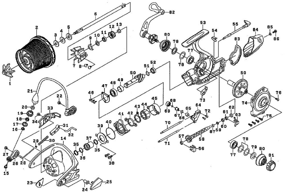 Daiwa Оригинальные детали 16 Tournament Surf 45 05PE Катушка Номер детали 2 Код детали 128A34 00059385128A34