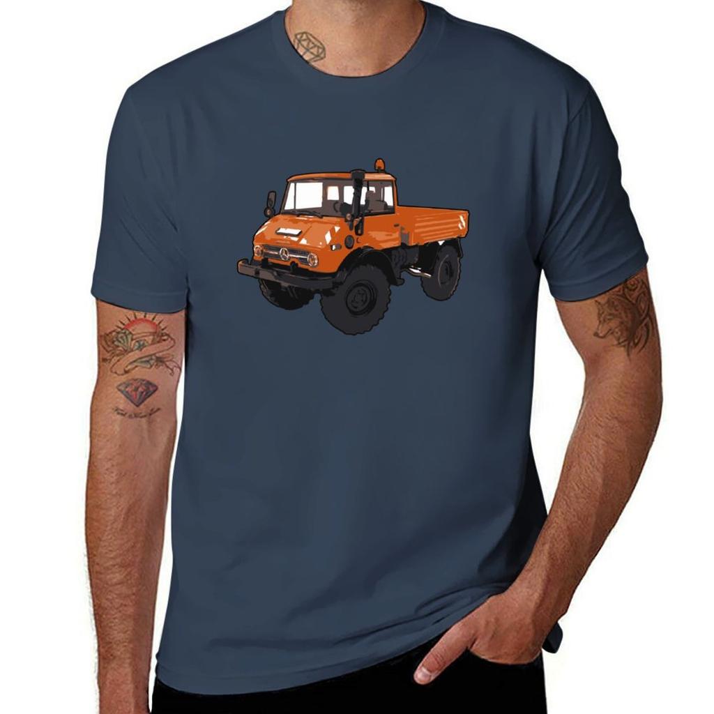 Orange UNIMOG T-Shirt Man T Shirt Graphic T Shirt for Man 100 Percent Cotton T-Shirt