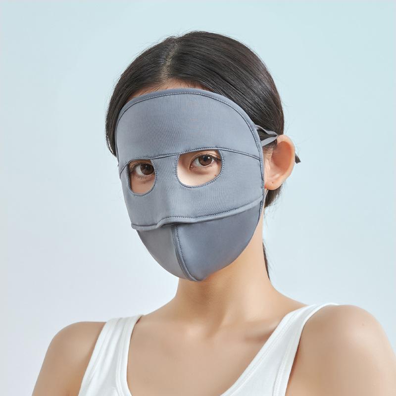 New full-face UV protection mask, panda style, enlarged for all-around sun protection