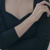 Mimi.J Jewelry 925 Silver Box 2-Line Chain Silver Bracelet