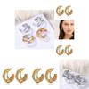Fashionable Multi-layer Circle Geometric Earrings Trendy Alloy Asymmetrical Jewelry