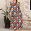Women's Christmas Printed Fashionable Loose Round-neck Dress