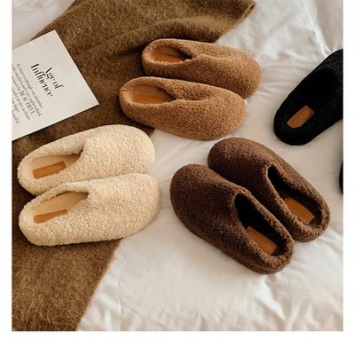 Шерстяная версия овечья шерсть кожа толстая подошва шерстяные туфли женские зимние увеличение роста тапочки термохлопковые туфли
