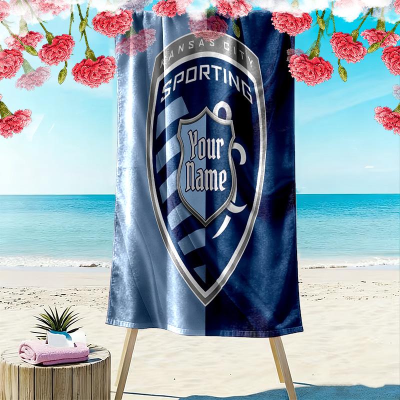 Kansas City Custom Name Print Beach Towel Large Soft Quick Dry Towel For Beach Camping Swimming