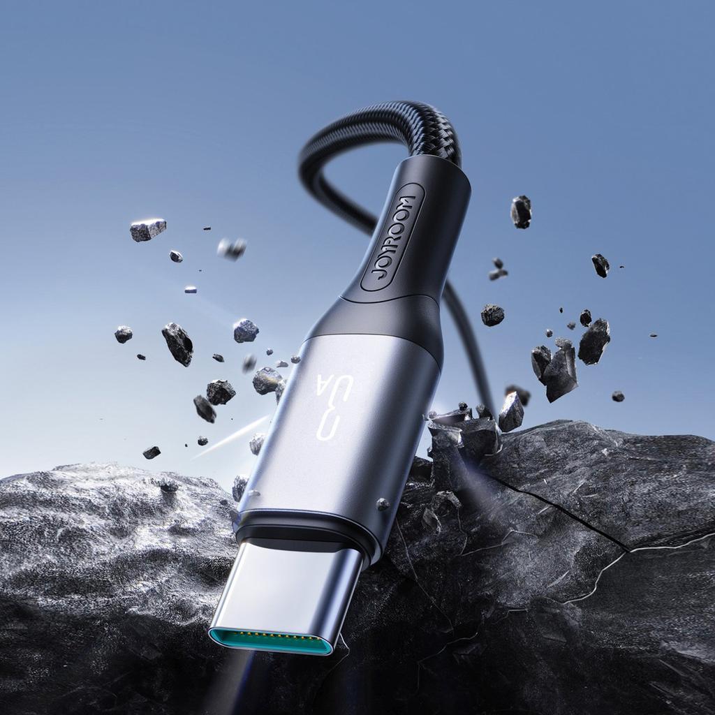 Kabel przewód USB-A - USB-C 3A 2m - czarny