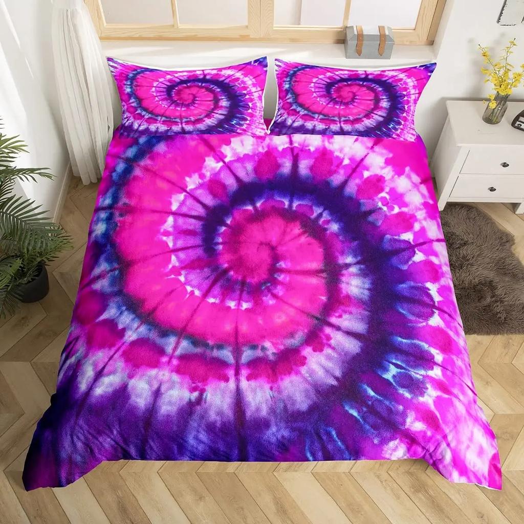 Комплект постельного белья с принтом тай-дай, комплект постельного белья с брызгами спиральных чернил, триповый, акварельный, покрывало для ребенка, мальчика, девочки, полиэстер, пододеяльник