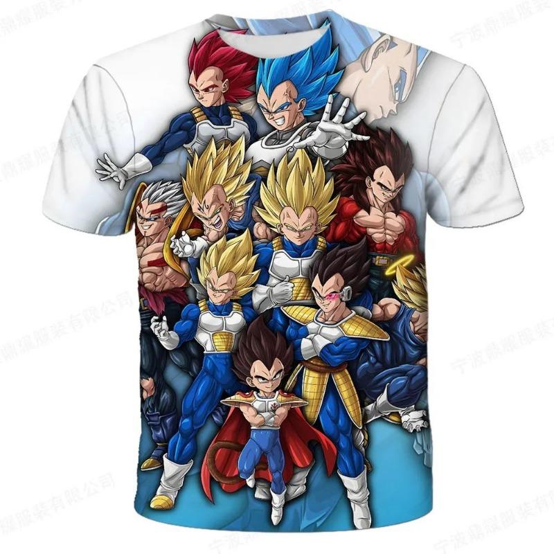 2026 Новая 3D-печатная футболка Dragon Ball для детской одежды, летняя футболка с коротким рукавом в стиле аниме для взрослых, повседневная и модная