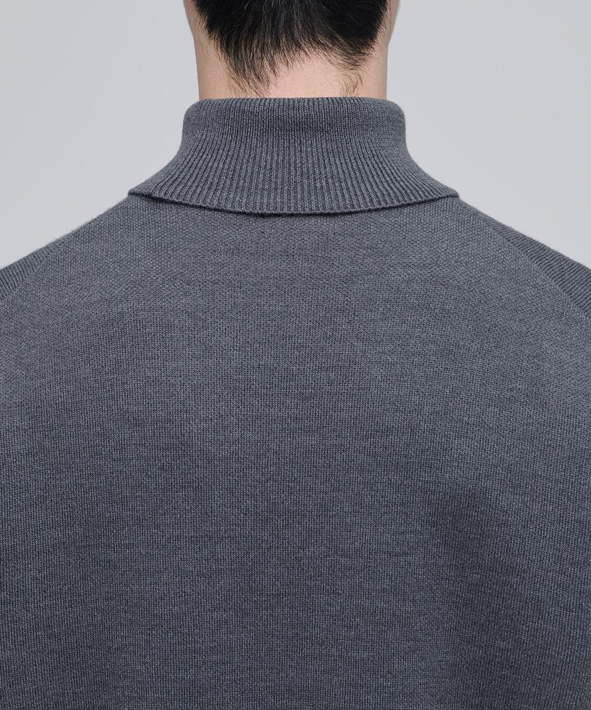 MUSINSA STANDARD Minimal Turtleneck Knit [Medium Gray]