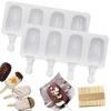 3/4 Hole Heart Shape Silicone Ice Cream Mold Stripe Popsicle Maker Ice Cube Tray Tool Reusable Ice Cream Molds