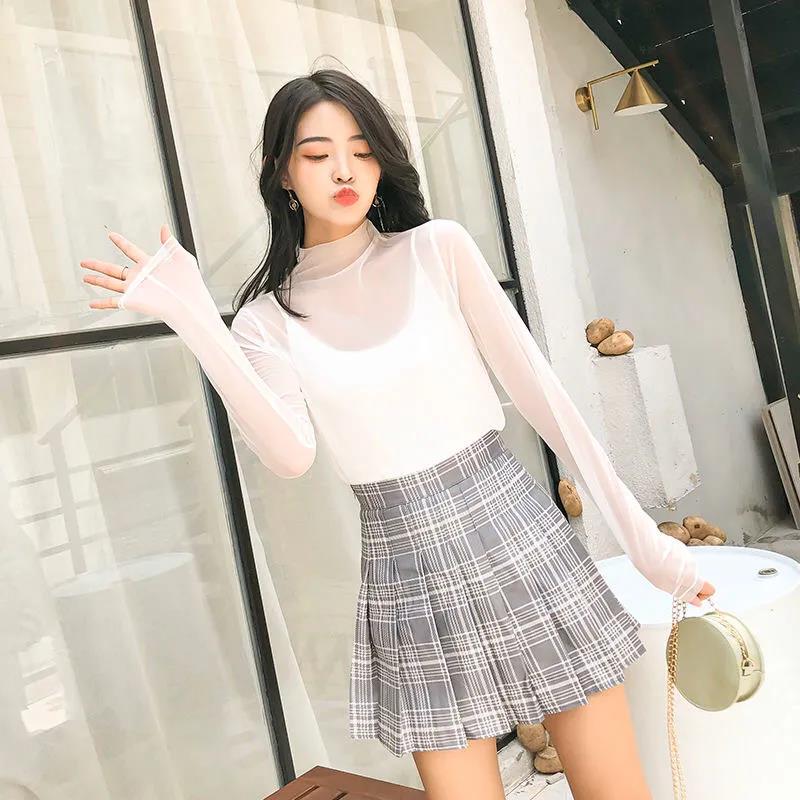 Summer Fall Women Hollow Transparent Round Neck Short Sleeve T-shirt Tops See Through T Shirt Harajuku Pullover