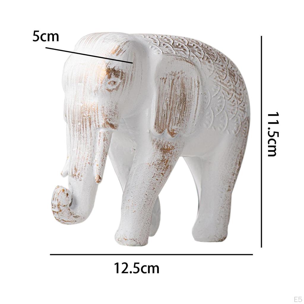 Скульптура животного, коллекционная фен-шуй, украшение для дома, статуя слона из смолы, настольная фигурка для