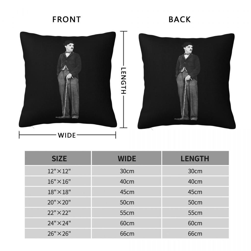 Charlie Chaplin Silent Film Square Pillowcase Polyester Linen Velvet Printed Zip Decor Throw Pillow Case Car Cushion Cover