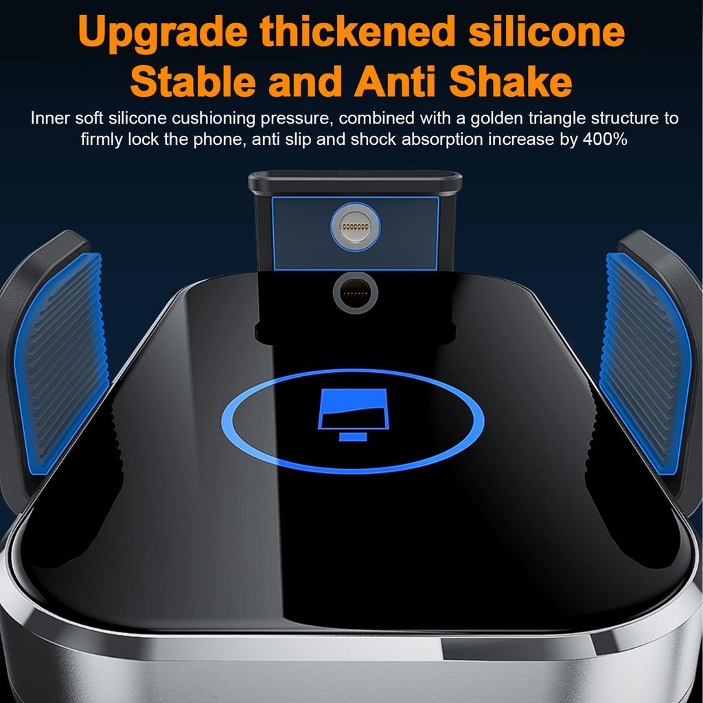 Car Mount Phone Holder Wireless Charger Fast Charging Air Vent Car Charging Holder One-touch