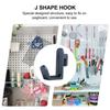 10Pcs Storage Rack Organizer Hole Board Hook J Shape Pegboard Hook Durable Oblique Hanger