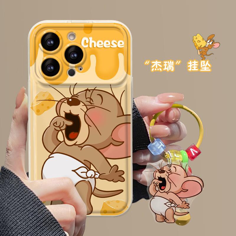 Применимо к чехлу для мобильного телефона Apple 15 iPhone13/14promax милый кулон-мышь 11/12 флип-зеркало xs