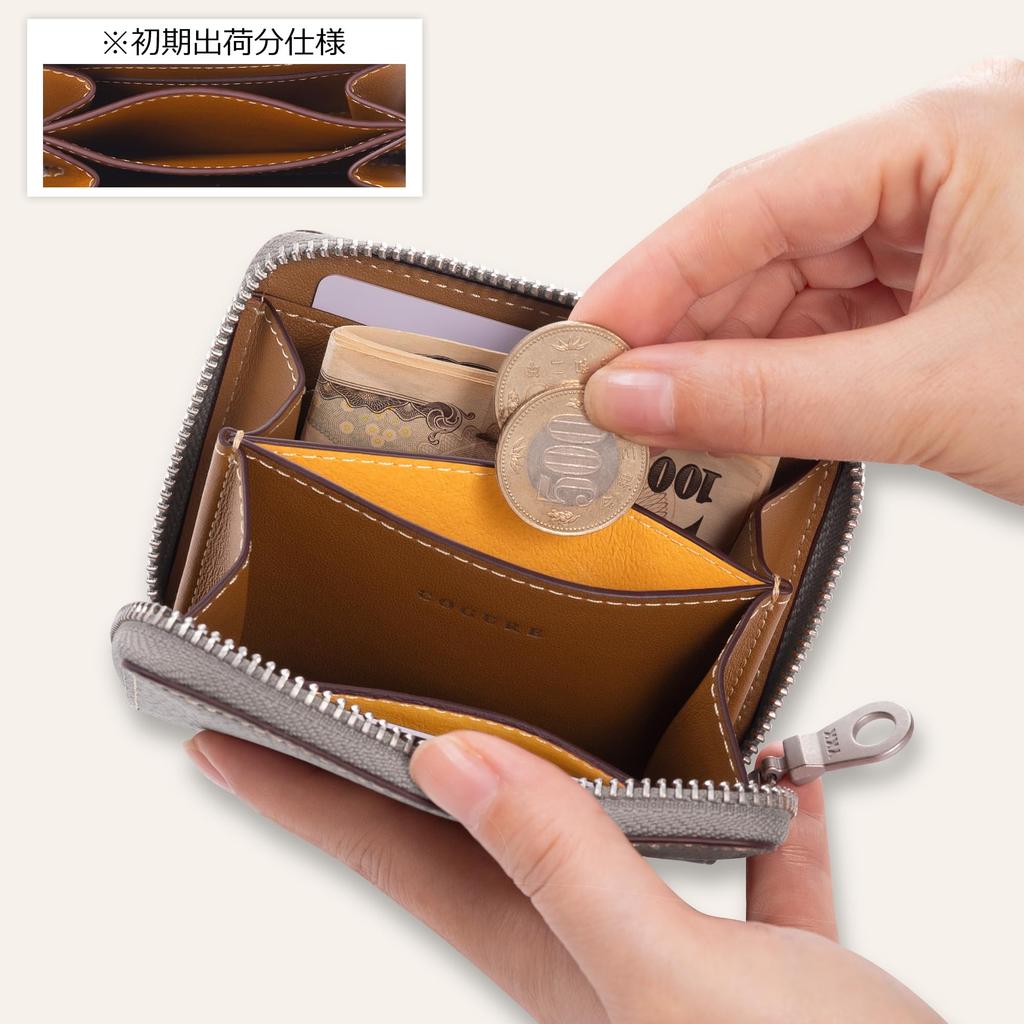 COGURE YKK Компактный мини-кошелек из натуральной кожи с круглым отделением для монет, карт и коробкой в комплекте для мужчин и женщин, на молнии, кошелек, слоты, (COPZ-CP, Темно-синий)