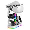 Зарядная станция с RGB-подсветкой, док-станция для зарядки и хранения с 4 магнитными адаптерами, крепление для контроллеров для гарнитуры Play Station 5 VR2
