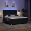 LED Box Spring Bed with Headboard Black 180 x 200 cm Fabric