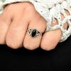 Кольцо с черным обсидианом, кельтское кольцо, серебряное кольцо 925 пробы, подарочное кольцо для женщин, кольцо с кельтским узлом, кольцо с драгоценным камнем, серебряное кольцо, ювелирные изделия из обсидиана