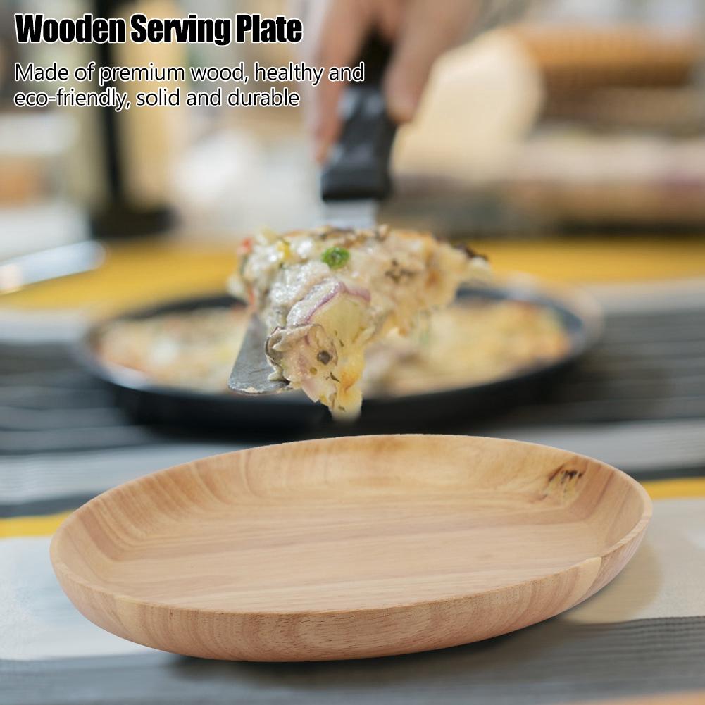 Круглый деревянный поднос для чая суши закуски фрукты сервировочная тарелка блюдо для домашнего ресторана 18*18 см
