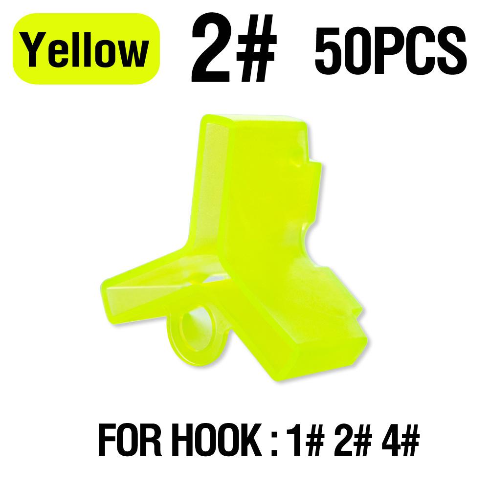 50Pcs/100Pcs Plastic Treble Hooks Protective Cover White/Yellow Fishhook Anti-Scratch Protective Cover Carp Fishing Accessories