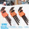 Use Hex Key Tools Wrench Set Extra-long Arm Torque Sae Memtric Torx Spanner Widely 9Pcs