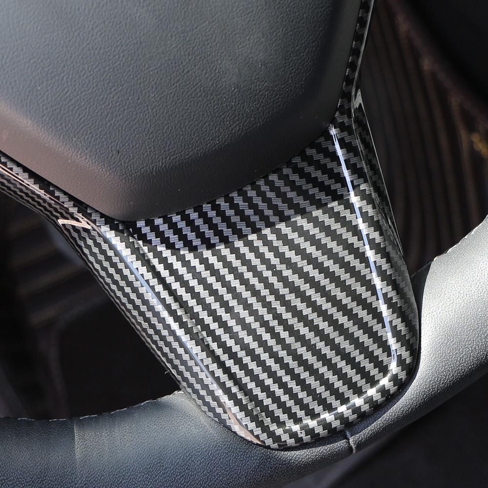 ABS Carbon Fiber Car Steering Wheel Buttons Panel Sticker Trim Cover for Tesla Model 3 2016-2025 Model Y 2019-2025 Accessories