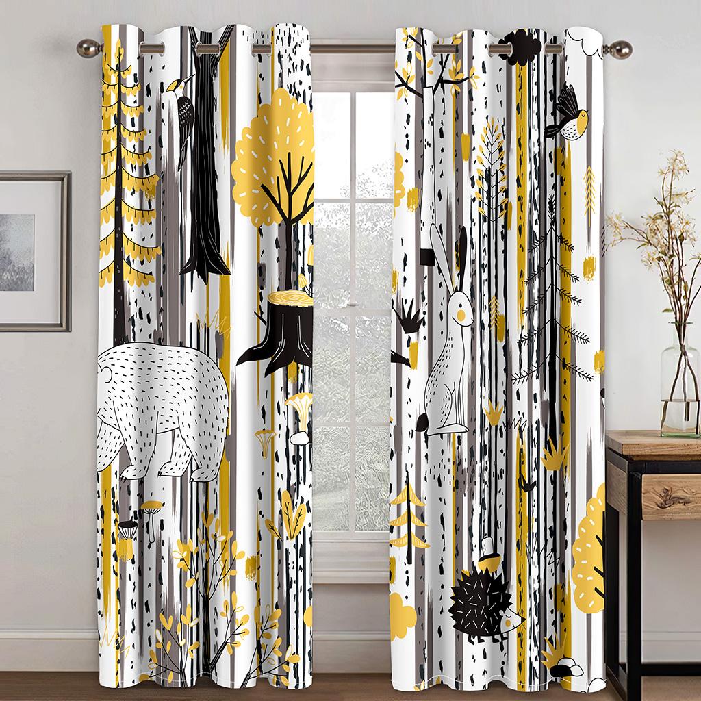Double Color Printing Modern Style of Abstract Art Curtain Living Room Bedroom Home Decoration Adult Decorative