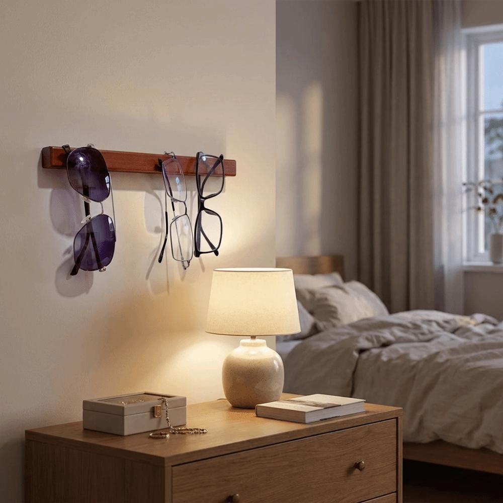 Wooden Sunglasses Storage Rack Wall Mounted Sunglasses Organizer Glasses Storage Rack Bedroom