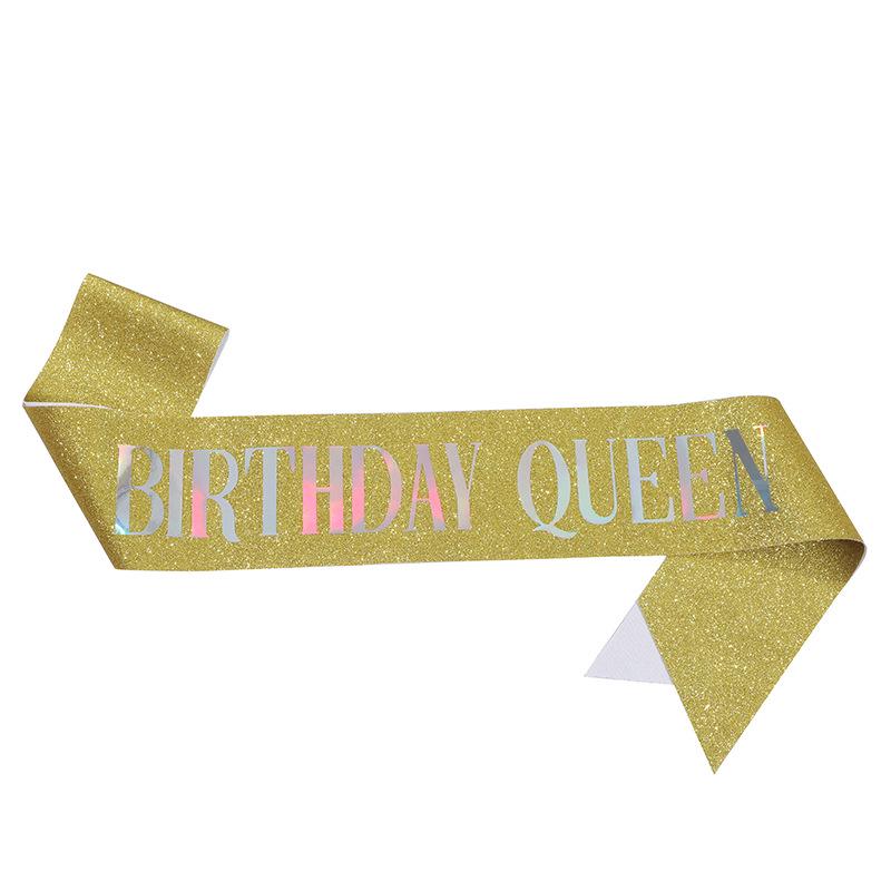 Европейская и американская мода Блестящая лента на день рождения - Лента Королева/Девушка на день рождения