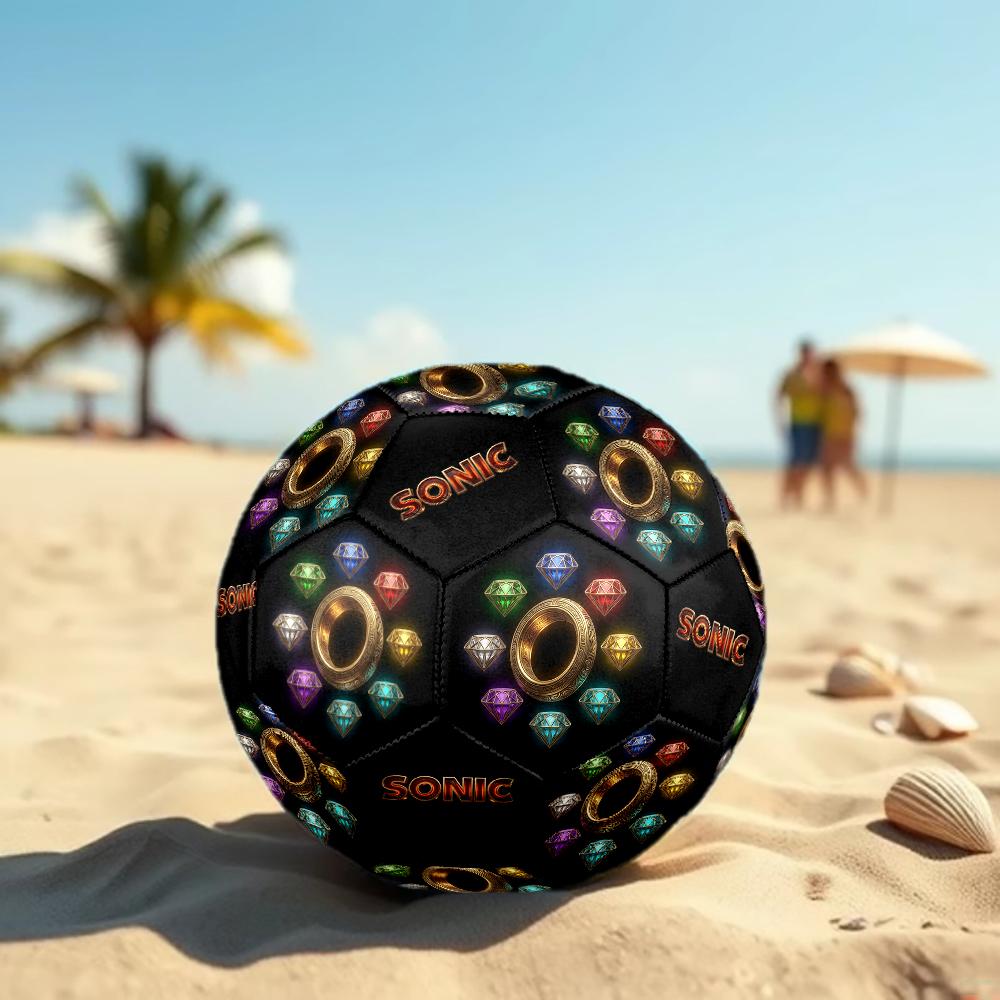 1pc Sonic the Hedgehog Football Soccer Ball Size 5 Indoor Soccer Ball Fashion Colorful Backyard Game -Great For Sports Fans Gift HE37