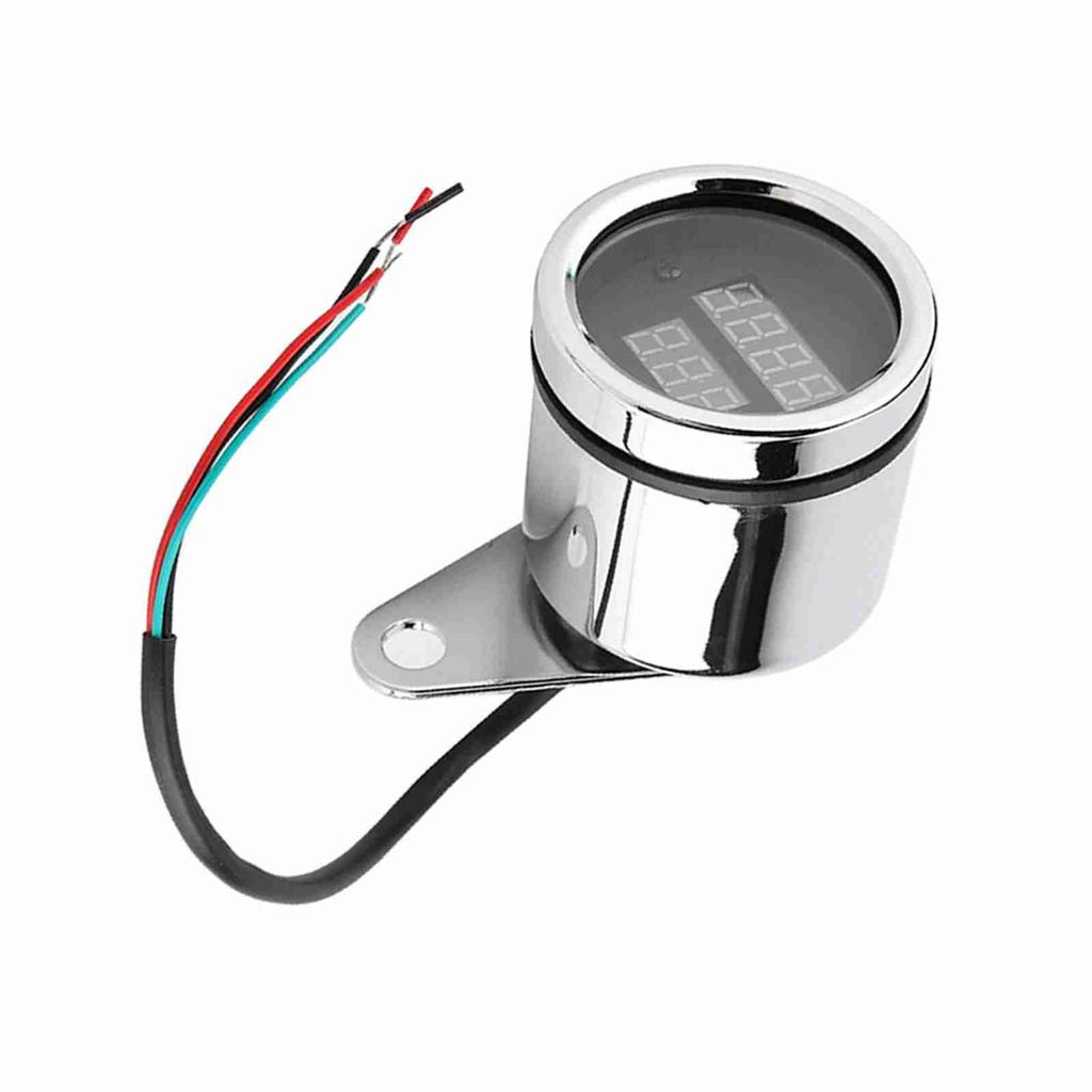 2 в 1 мотоциклетный светодиодный цифровой вольтметр, тахометр, металлический одометр, спидометр