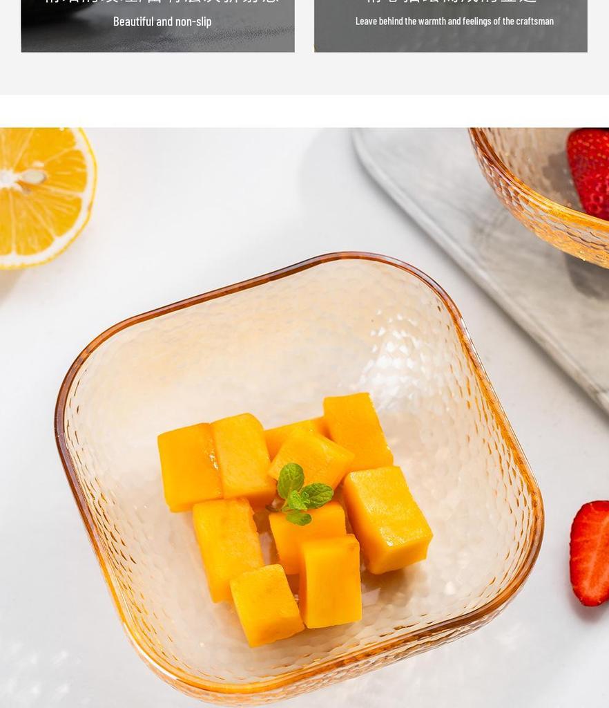 Квадратный салатник из кованого стекла для фруктов, десертов и хранения - Элегантная домашняя посуда