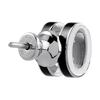 HERMES POP H Alloy Stud Earrings Women's Black, With Silver Inlay H608002FP03