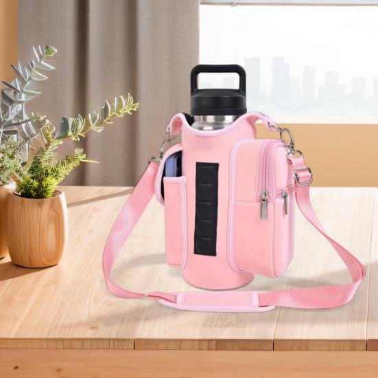 Магнитная сумка для бутылки с водой для спортзала, сумка для чайника с двухсторонним отделением, регулируемый ремень, сумка-слинг для фитнес-принадлежностей