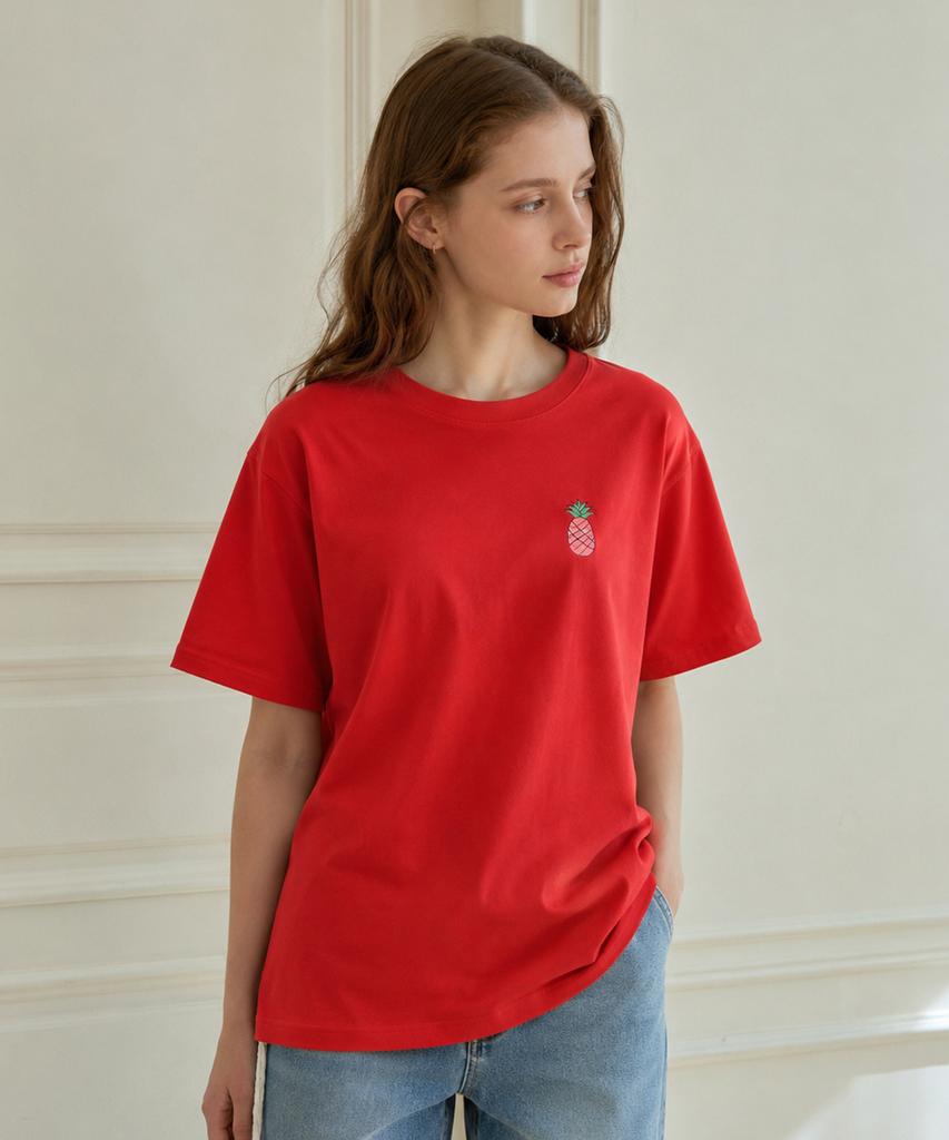 PINK PINEAPPLE Ppa Mini Logo T-Shirt_Red