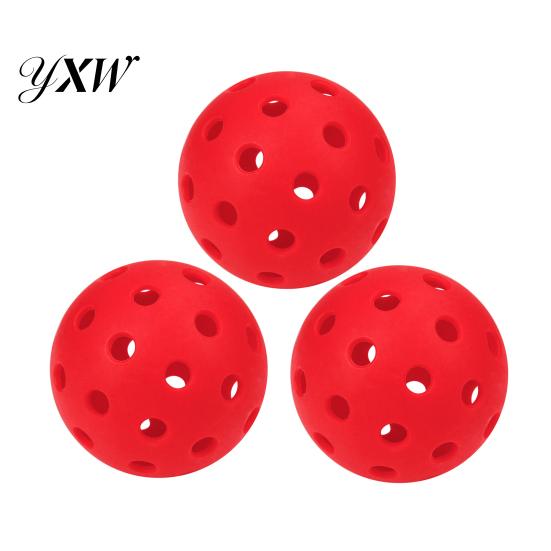 Elastic Pickleball 3Pcs 40-Holes High Bounce Visibility PE Indoor Outdoor Balls Tournament Training Practice Ball Accessories