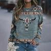Trendy Casual Women's Tops 3d Fox Printed Round Neck Long Sleeve Shirts & Blouses Autumn & Winter Sweatshirts Female Clothes