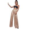 GMXIA Women's High-waisted Fashion Casual Pants Sequin Loose Sag Wide Leg Pants Summer Women